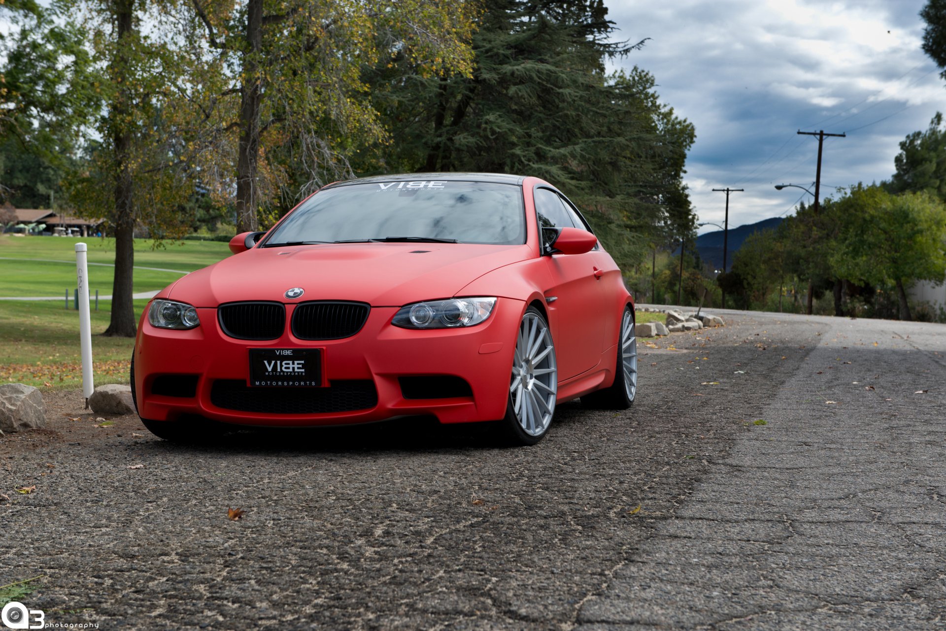 bmw m3 matte red stance wheel