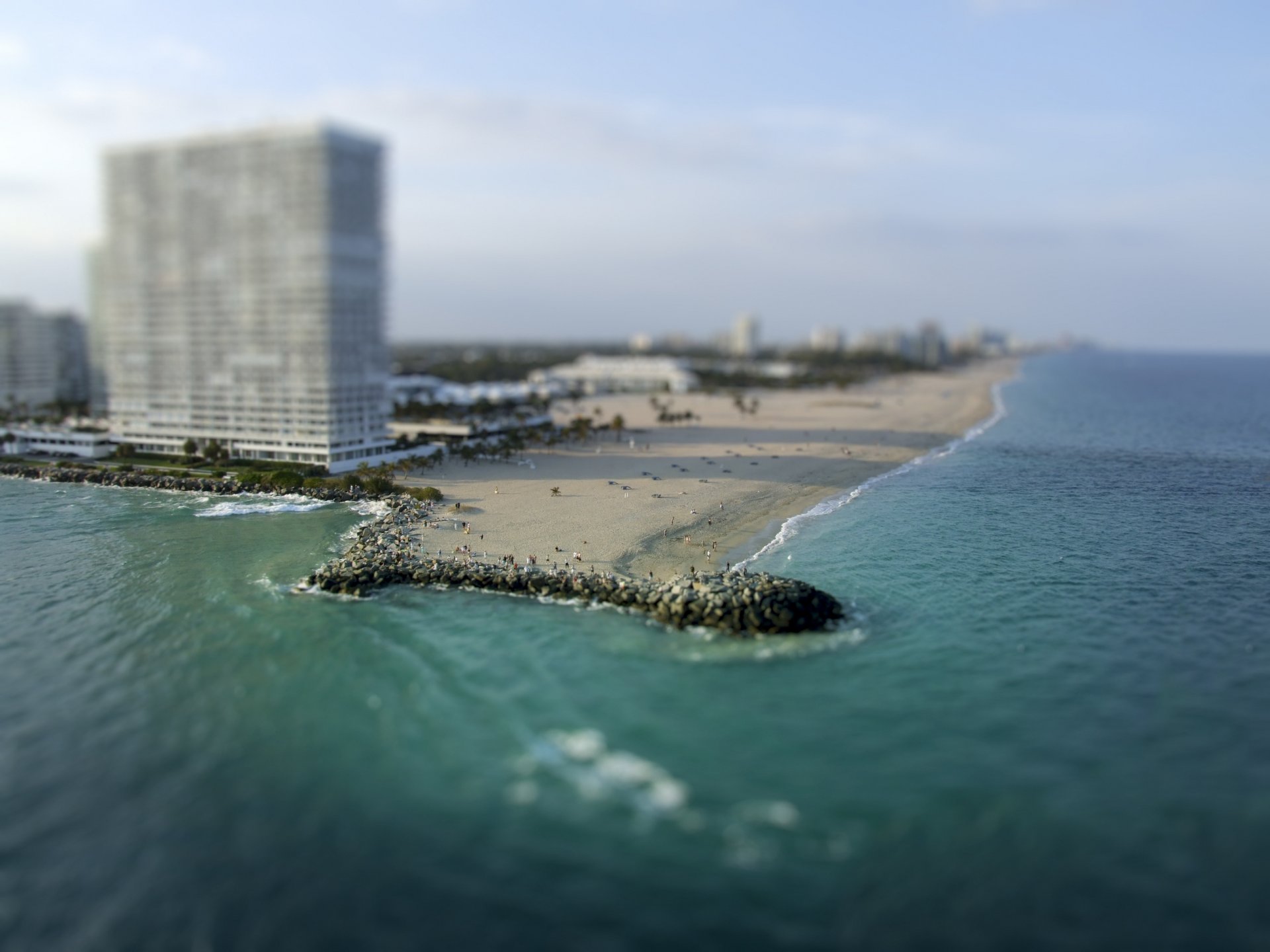 miami miami beach houses sea tilt-shift water vacation resort summer sun citie