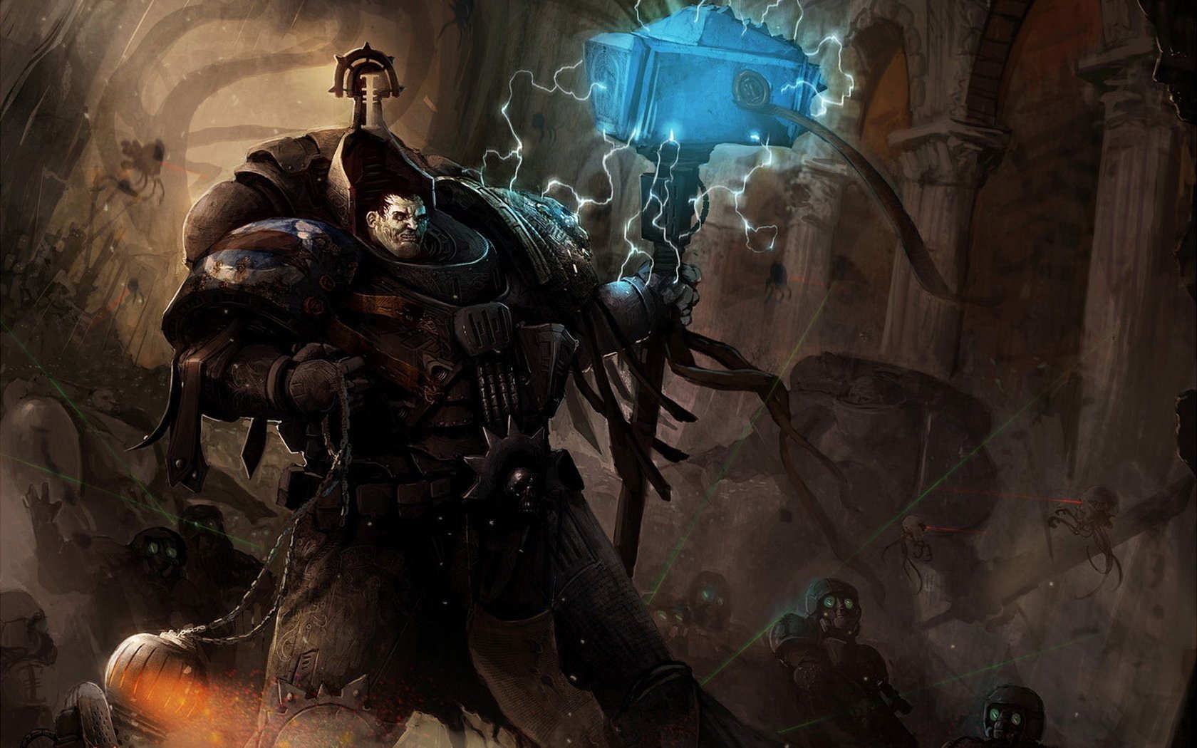 comandante martillo warhammer 40k combatientes monstruos oscuridad