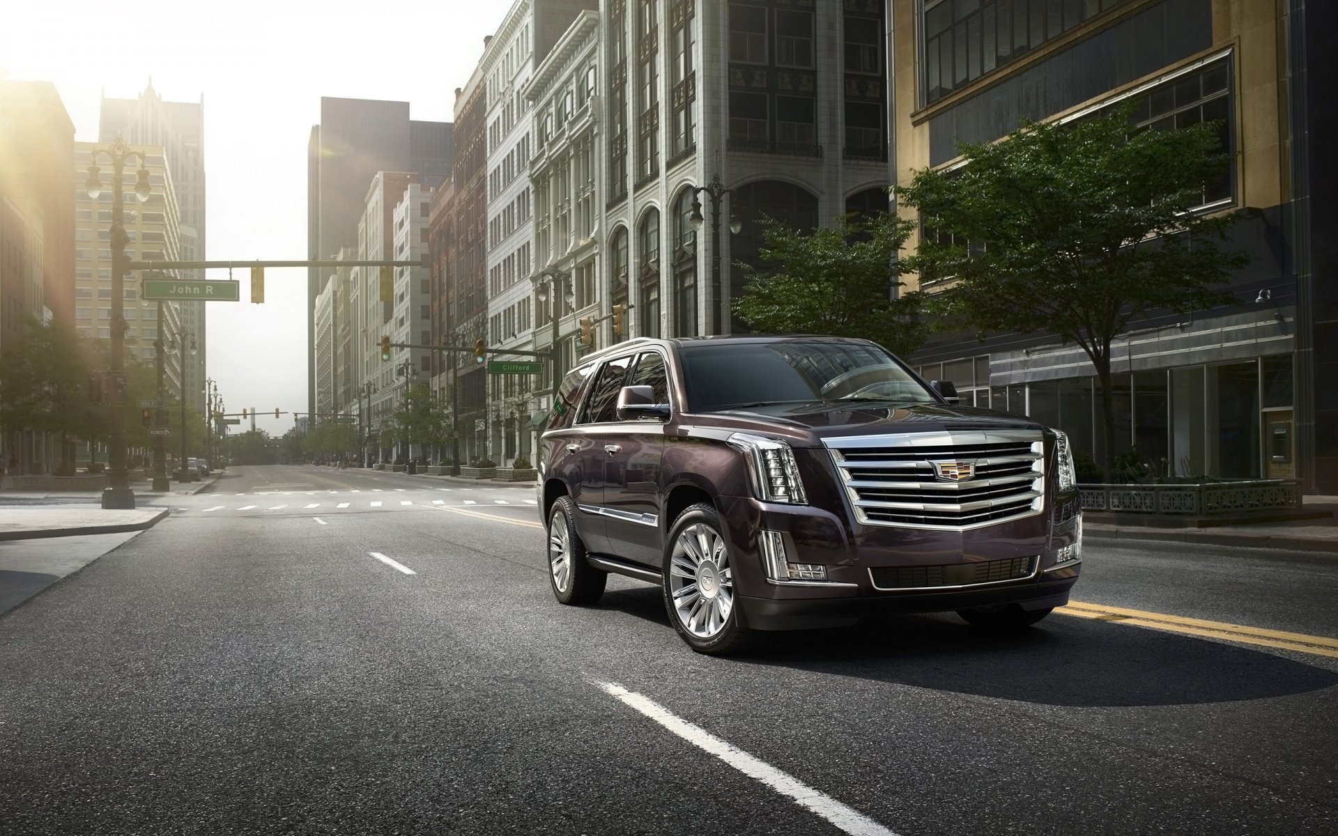 cadillac escalade автомобиль город внедорожник