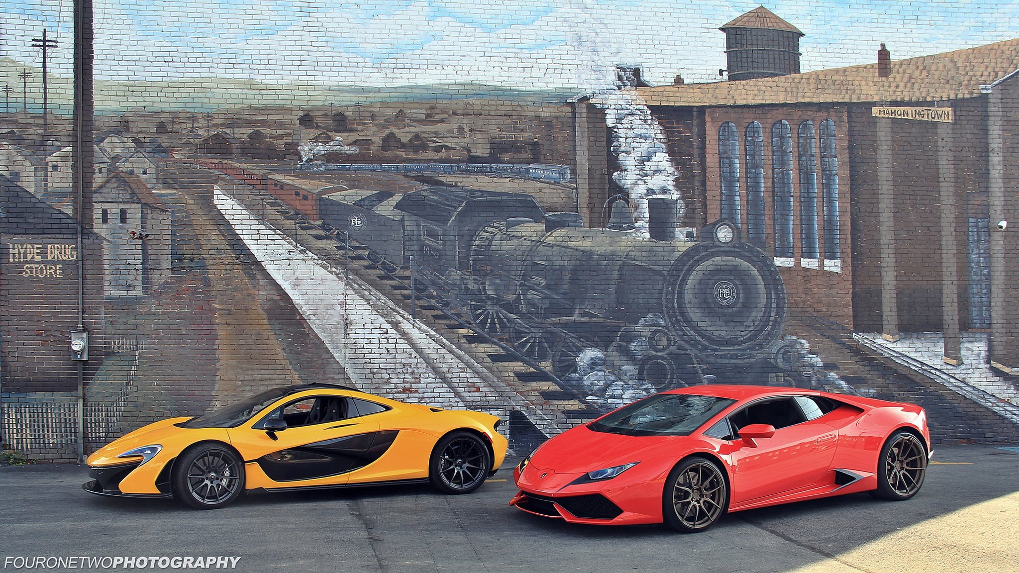 mclaren p1 lamborghini huracán parete disegno treno locomotiva a vapore