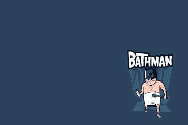 Funny Batman parody on a blue background