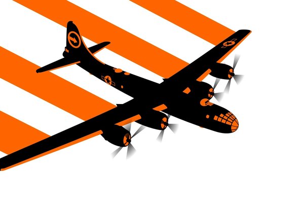 Amerikanisches Flugzeug in Orange