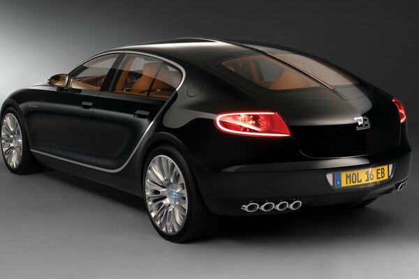 Luxury car in black on the back