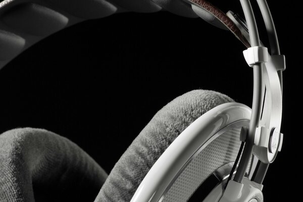 Large headphones on a black background