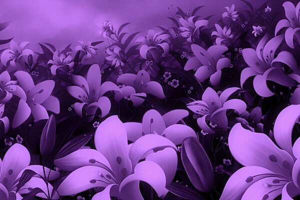 Фоновое изображение с сиреневыми цветочками