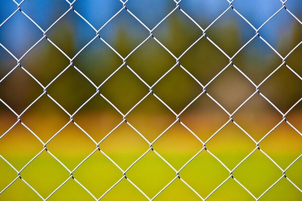 Blurred background through iron mesh