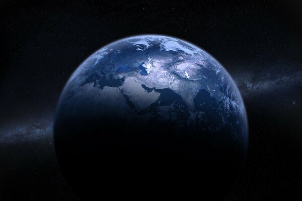 Planet Erde in ungewöhnlichen Farben aus dem Weltraum