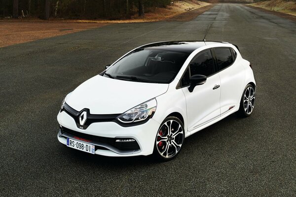 White Renault on a good road