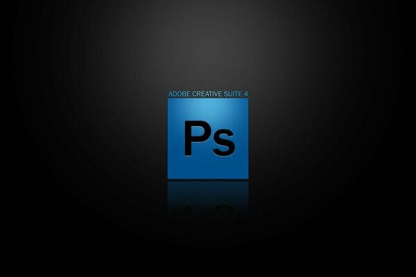 Logotipo de Photoshop azul sobre fondo negro