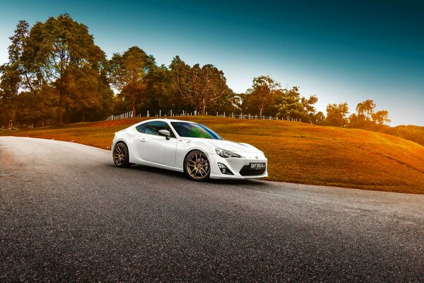 White sports car from Toyota