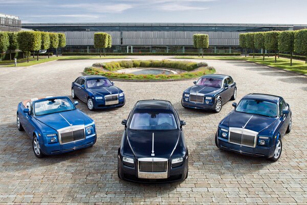 Five elite Rolls-royces at the exhibition