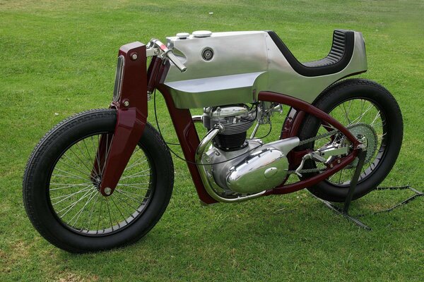 Homemade motorcycle in vintage style