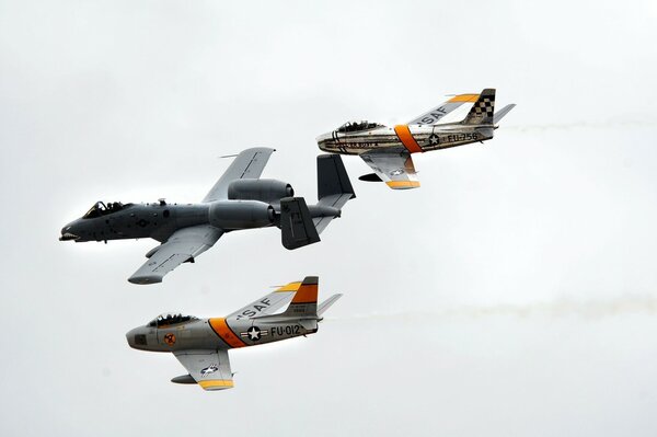 Formation of planes flying in the sky