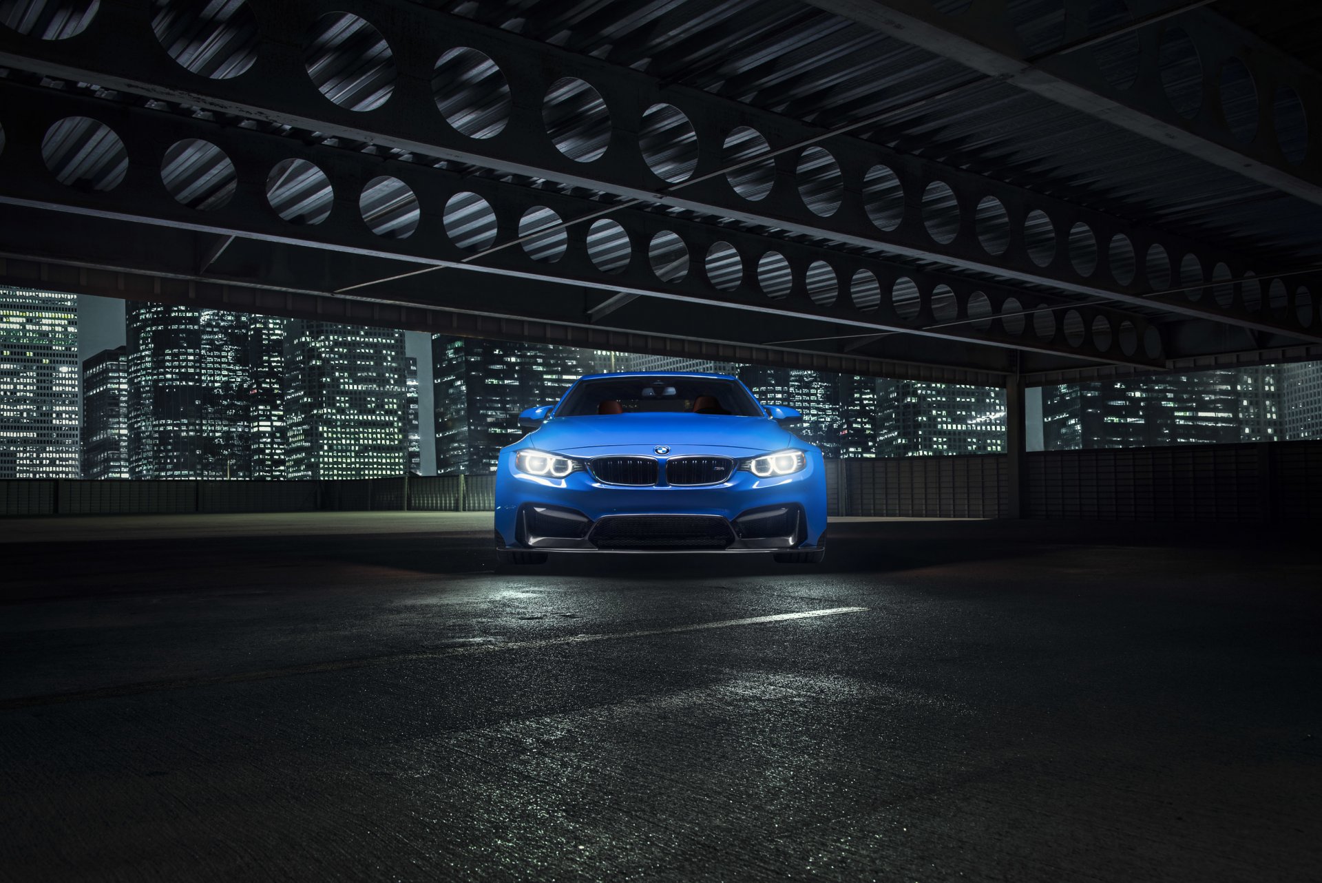 bmw gtrs4 vorsteiner widebody servizio fotografico blu nigth città anteriore