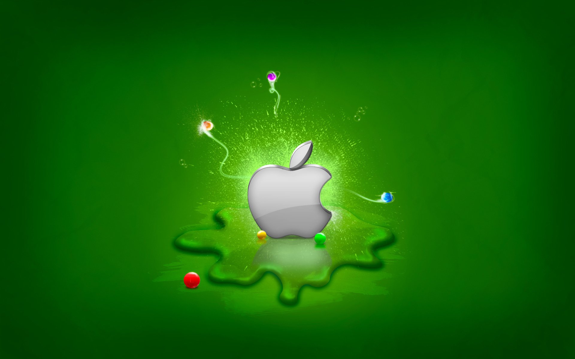 apple splash greens circles heart emblems logo