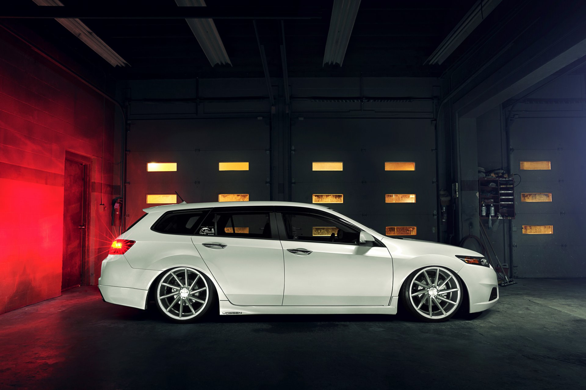 honda acura tsx wagon biały honda acura biały tuning vossen profil