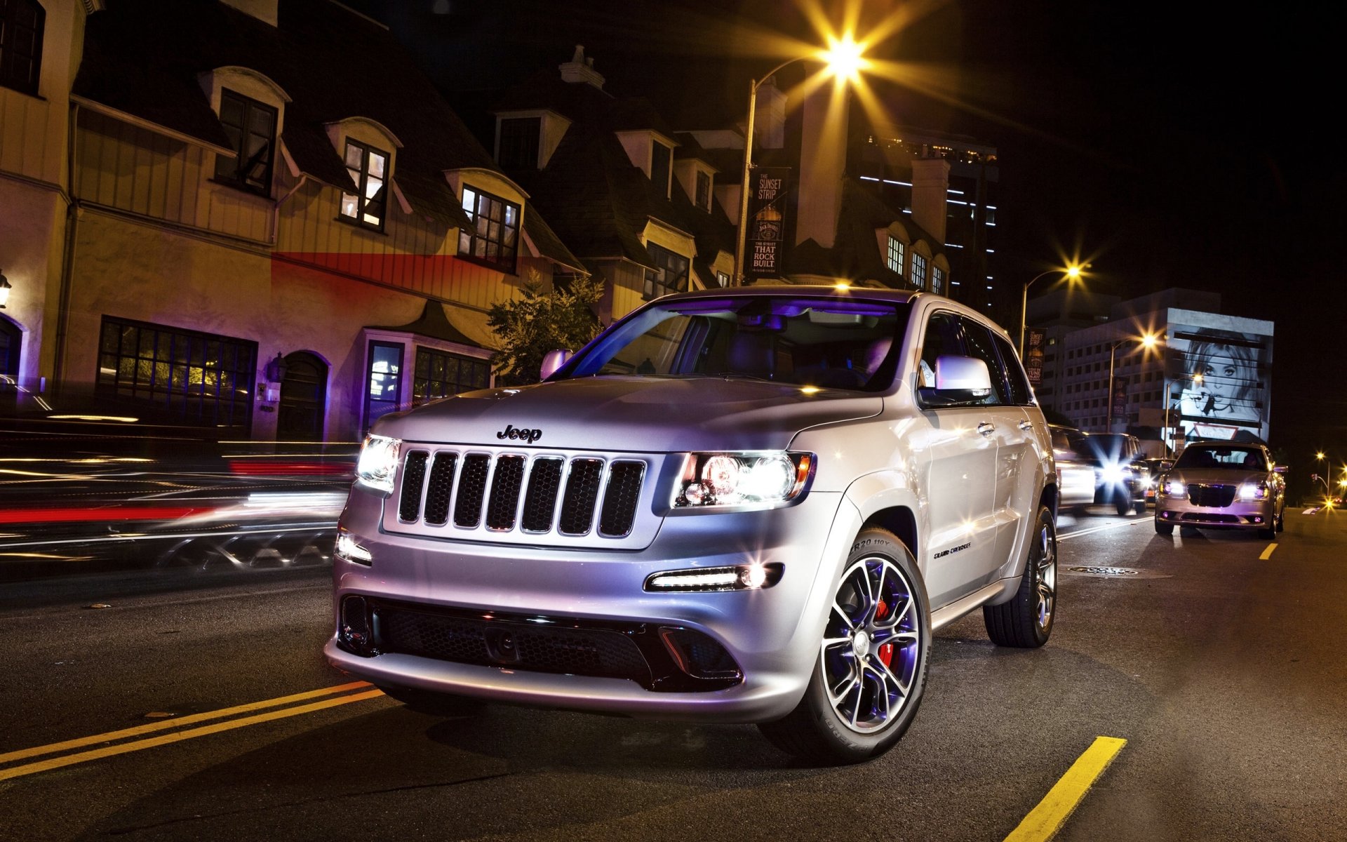 jeep cherokee srt8 town night black front machinery