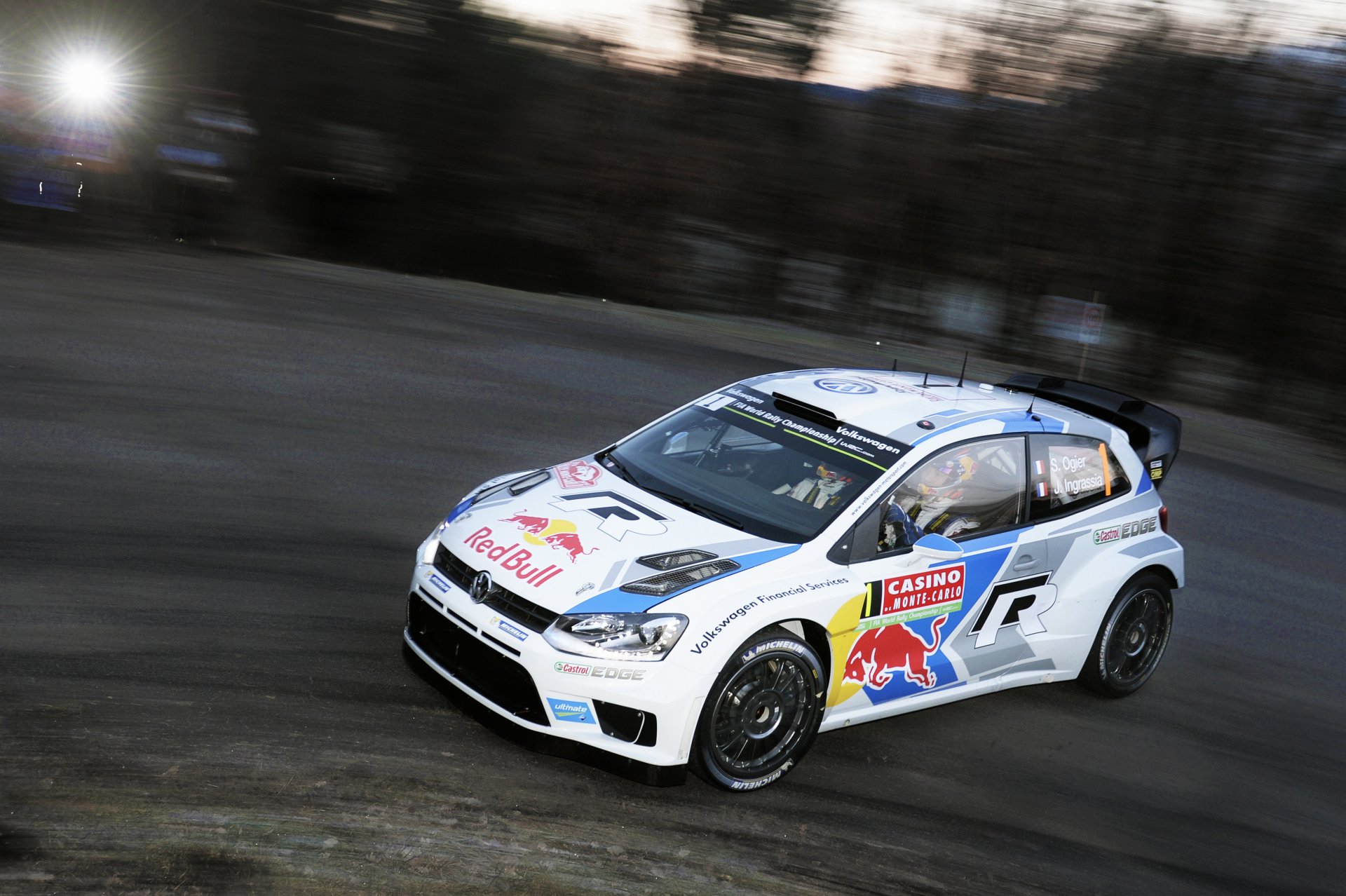 volkswagen polo wrc rally car ancestor white speed rotation sebastien ogier