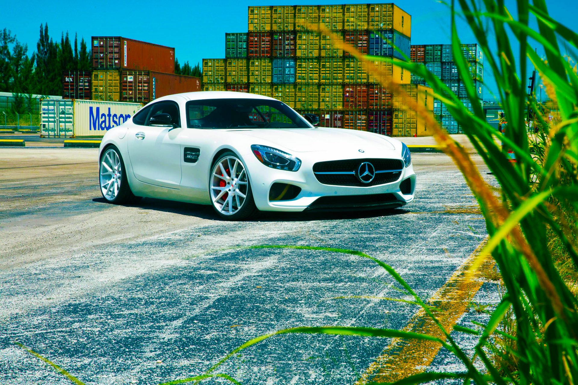 mercedes-benz amg gt s 2015 vossen ruote di colore bianco anteriore