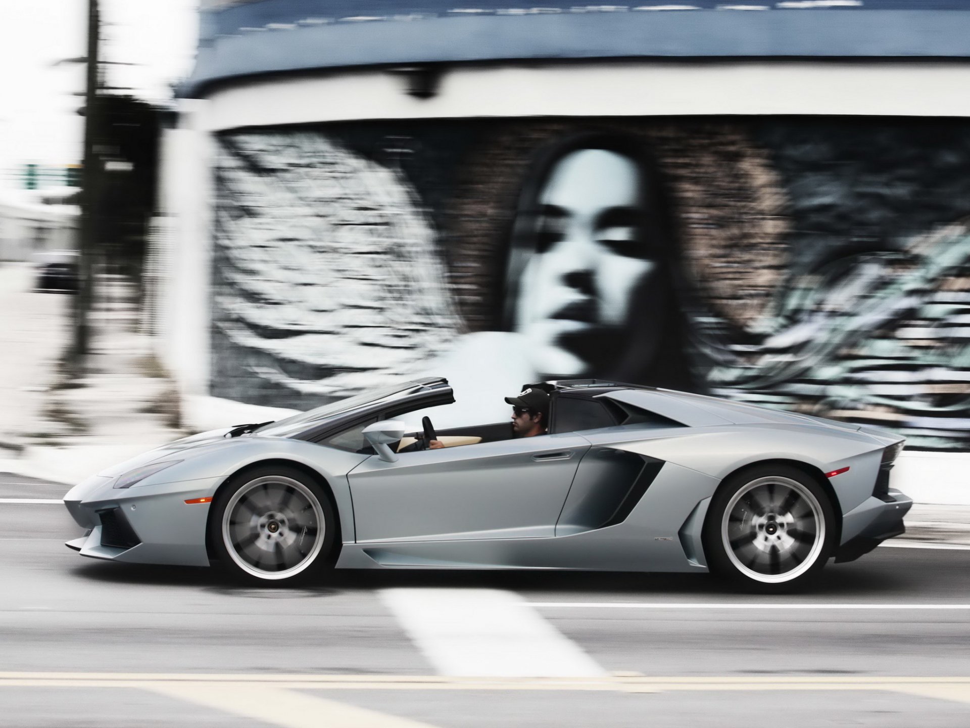 lamborghini aventador wall portrait