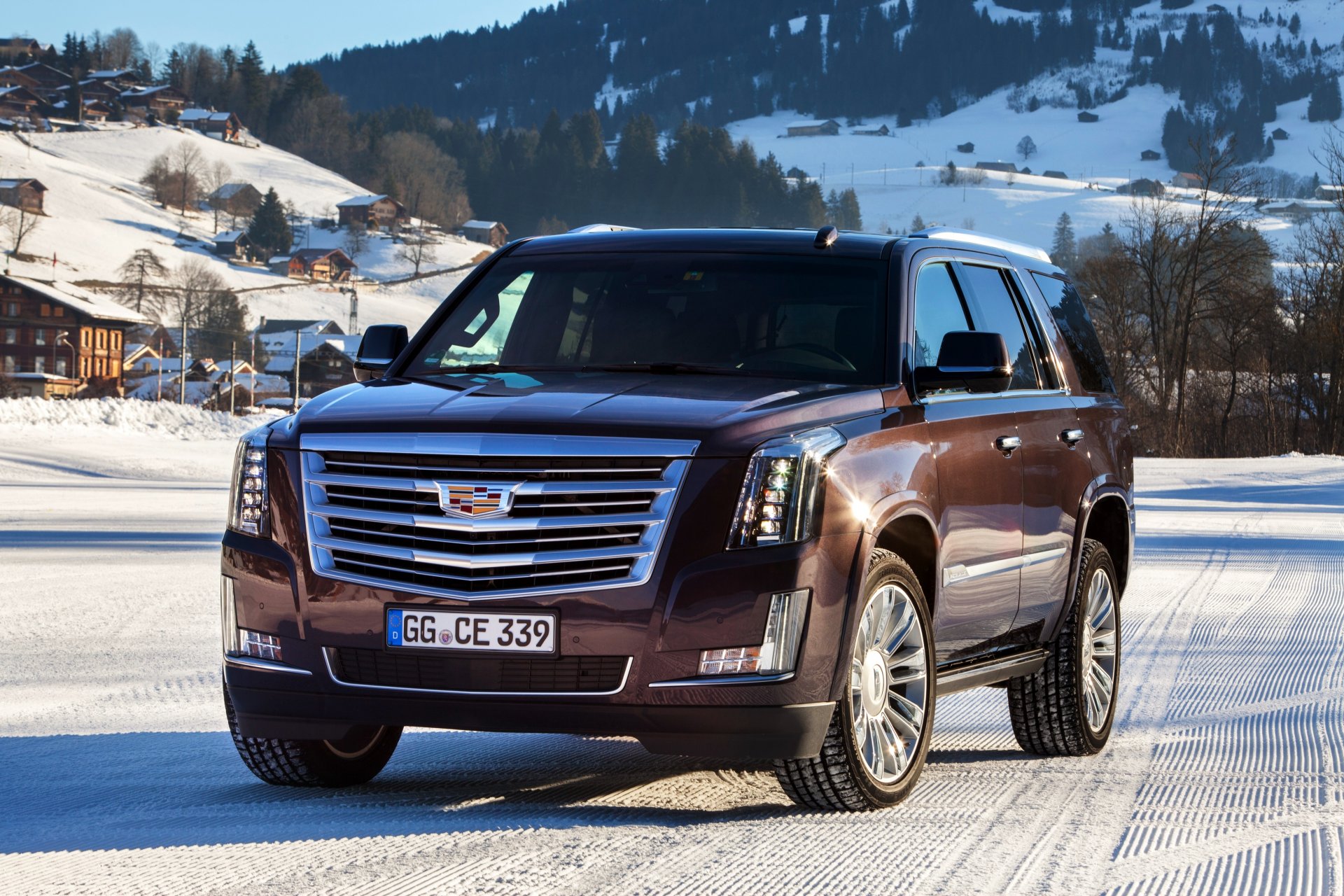 2015 г. cadillac escalade ес-spec кадиллак эскалейд снег зима