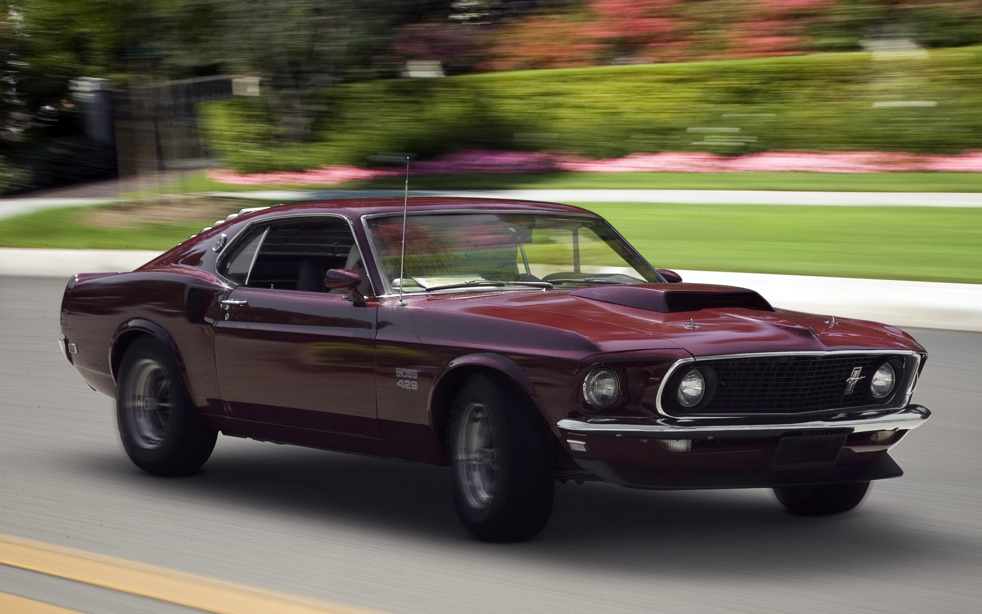 jefe coches del músculo ford mustang rojo coches 1969