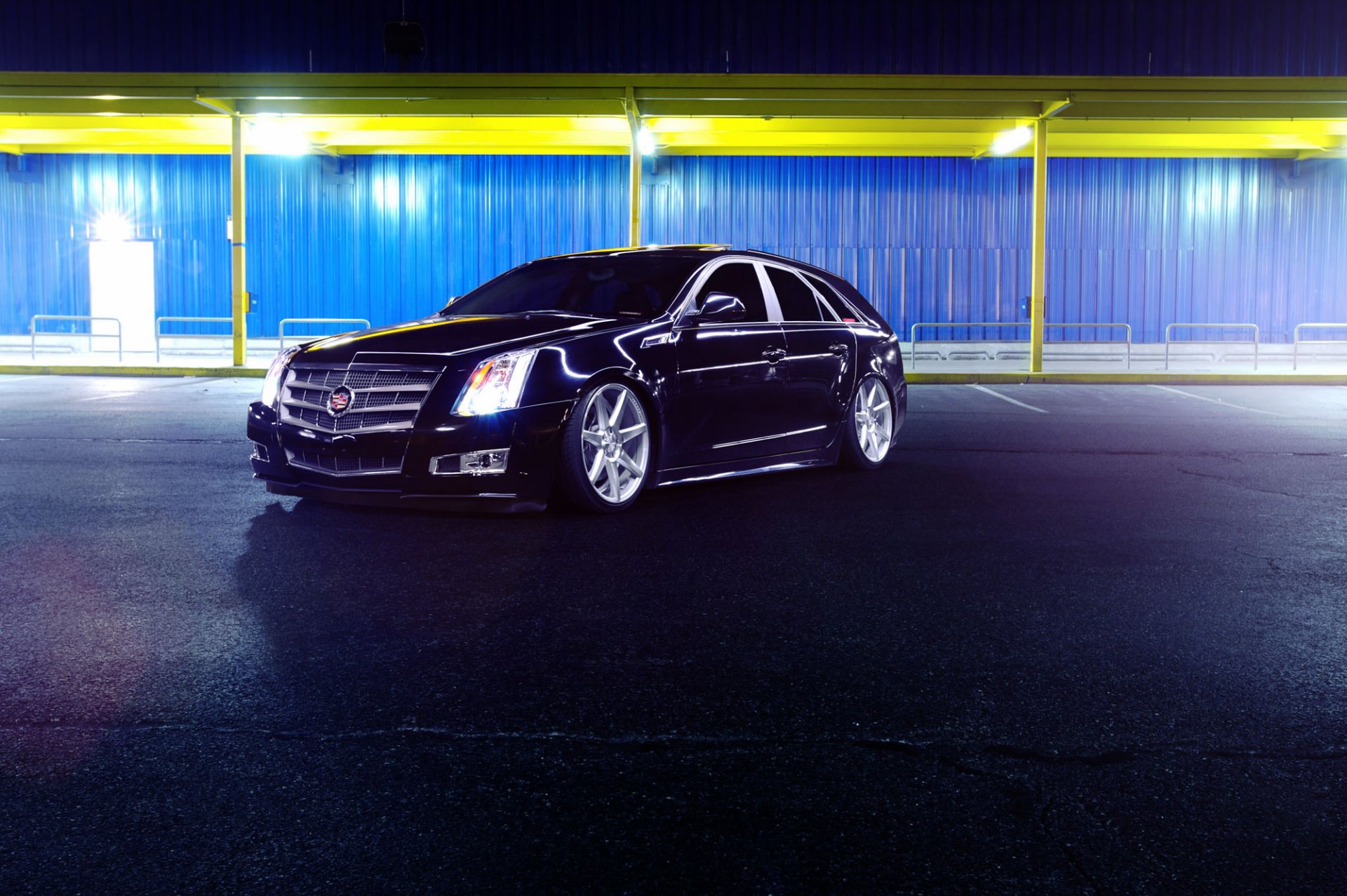 cadillac cts vossen räder cv7 schwarz auto vorne tuning