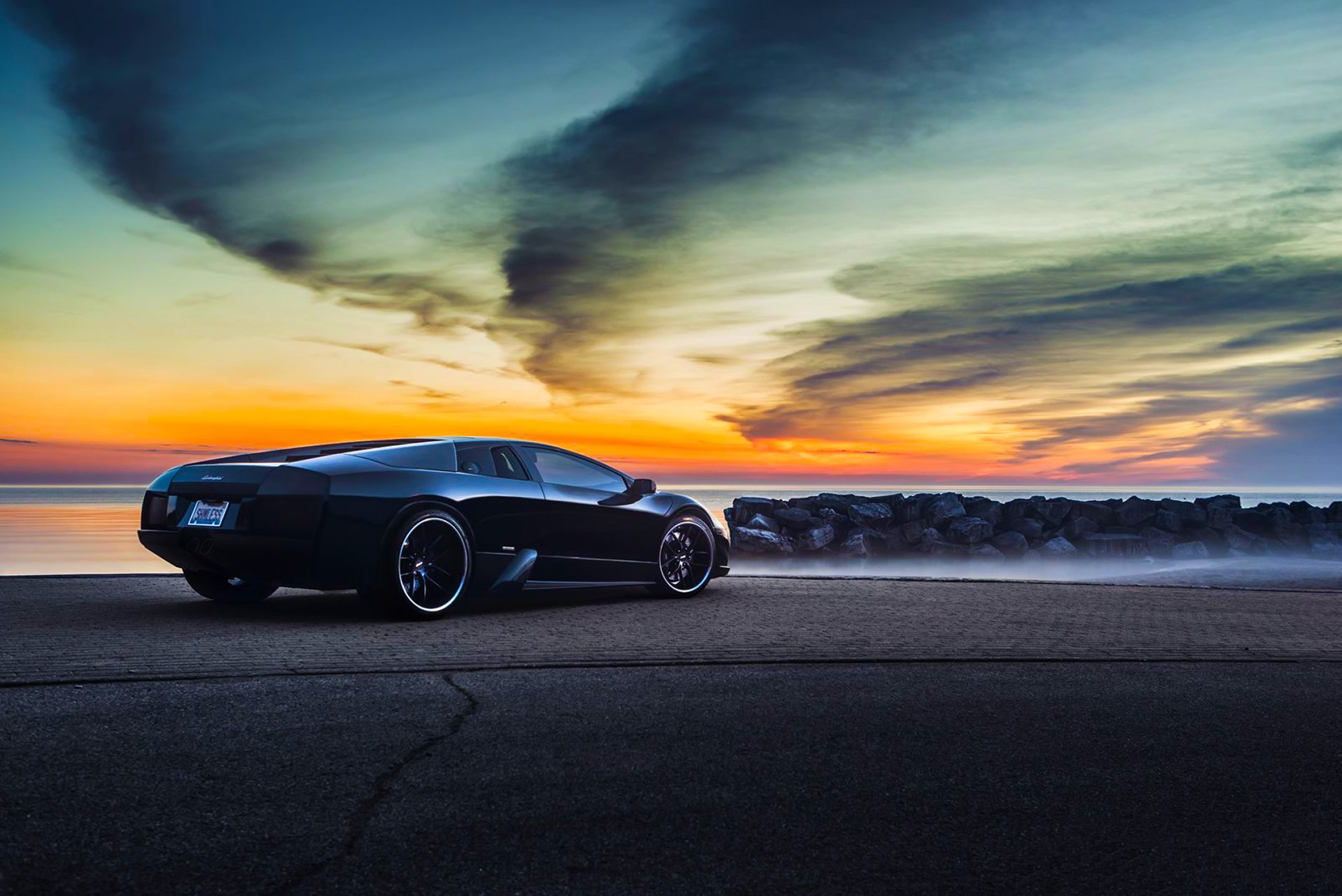 lamborghini murcielago lp640-4 v12 forgé noir arrière