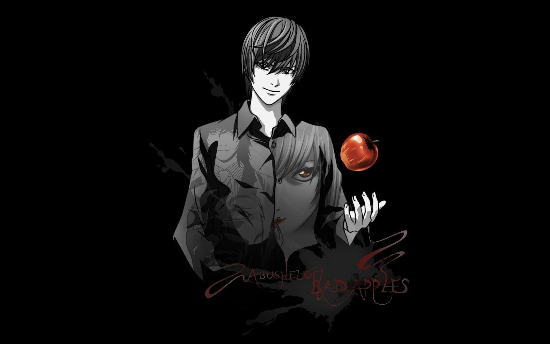 anime lite yagami kira manzana kira death note death note dibujos hombres-a