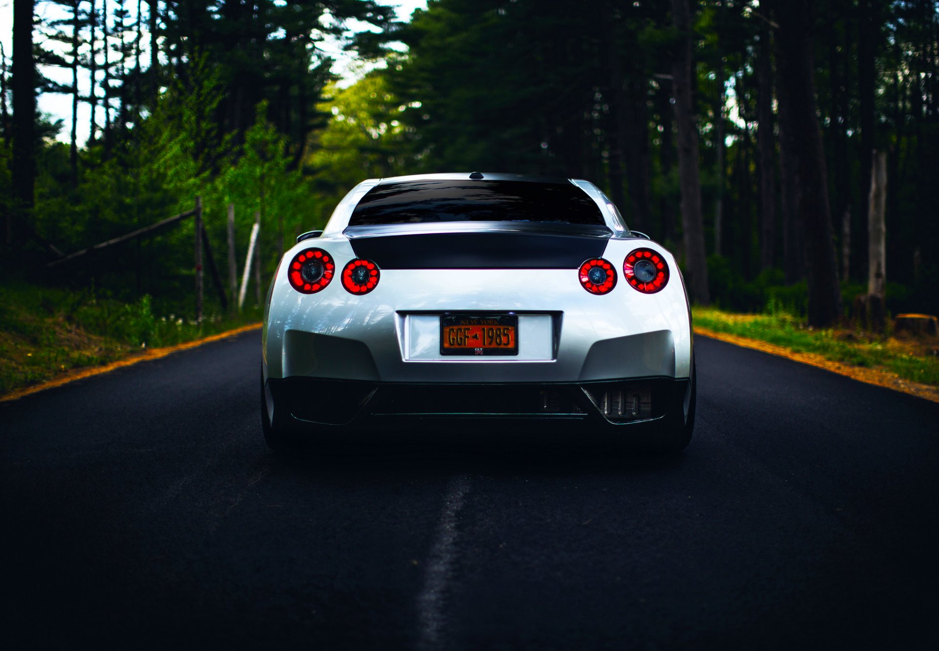 nissan gtr r35 road forest silver rear ligth