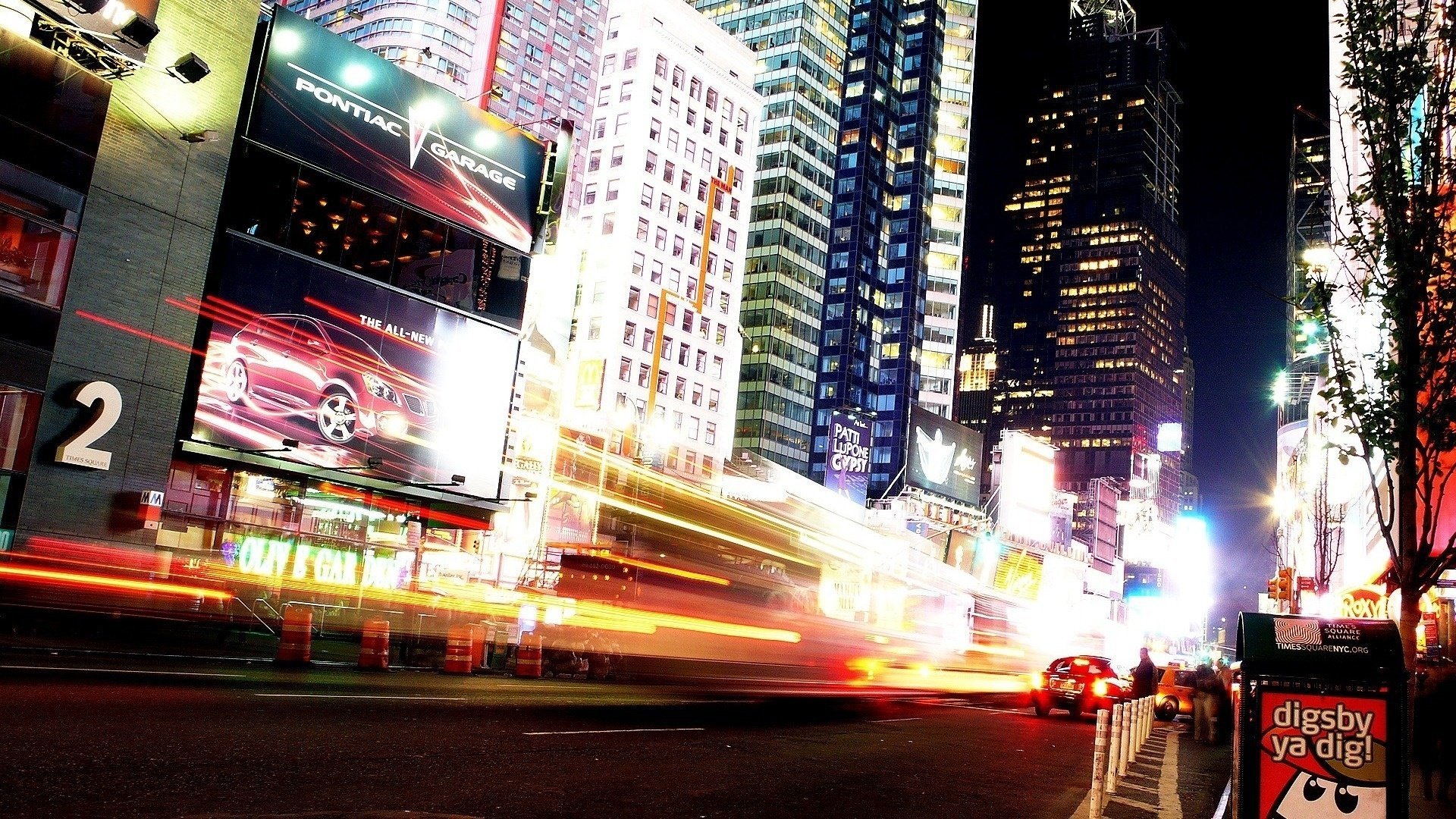 ville marques manhattan new york ville rue trafic route exposition affiches lanternes lumières gratte-ciel nuit lumières de la ville