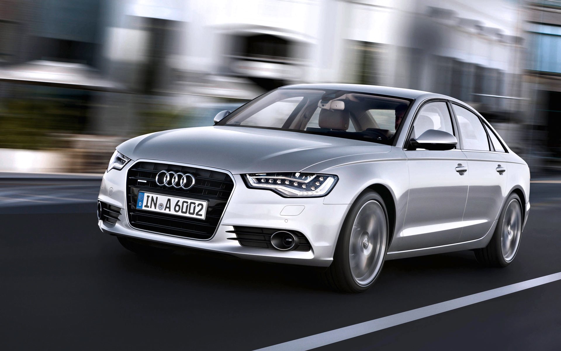 audi a6 auto auto grigio argento fari cofano berlina audi