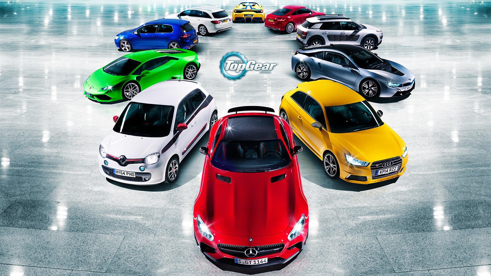 mercedes-benz audi renault lamborghini volkswagen ferrari bmw citroen couleurs supercars rouge jaune vert blanc bleu argent top gear