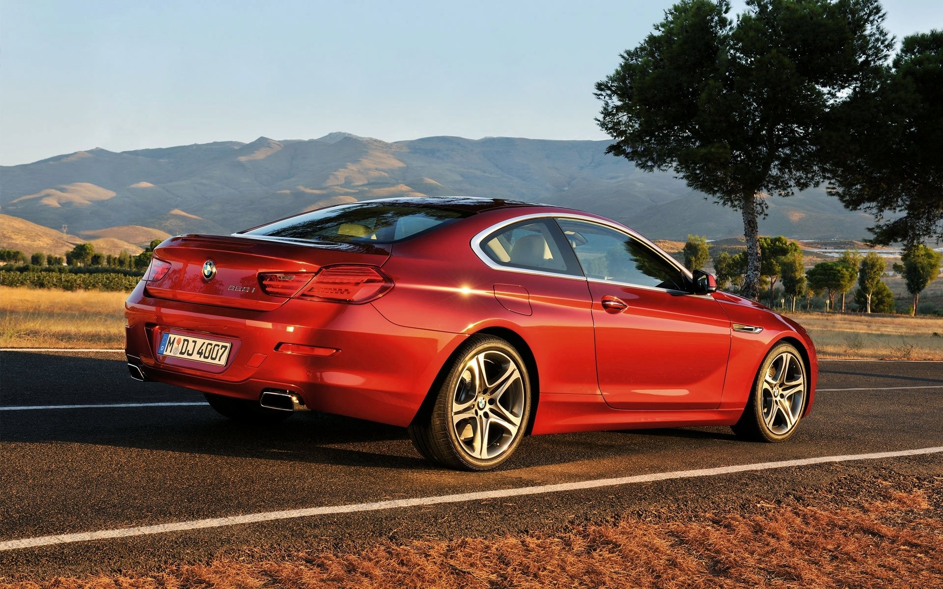 bmw 6er auto rot straße coupé bmw