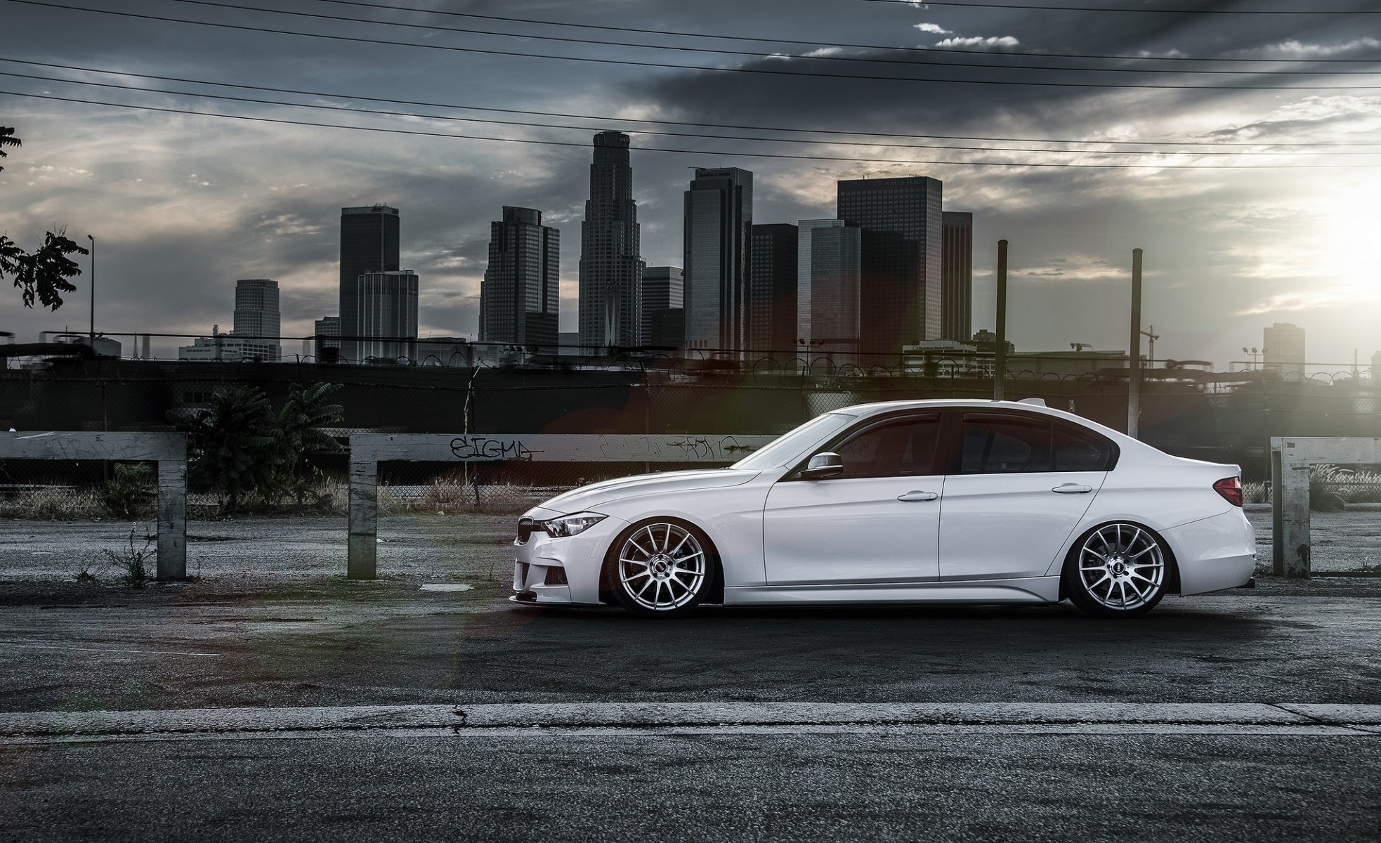 bmw 328i alpine white vmr wheels sun city side