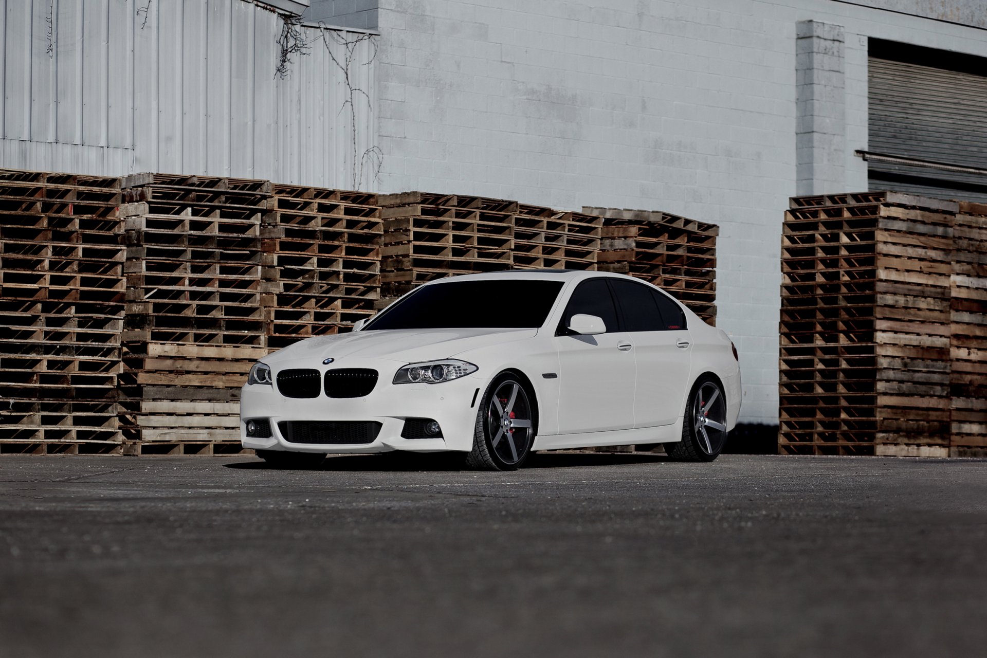 bmw f10 5 series wheels vossen white