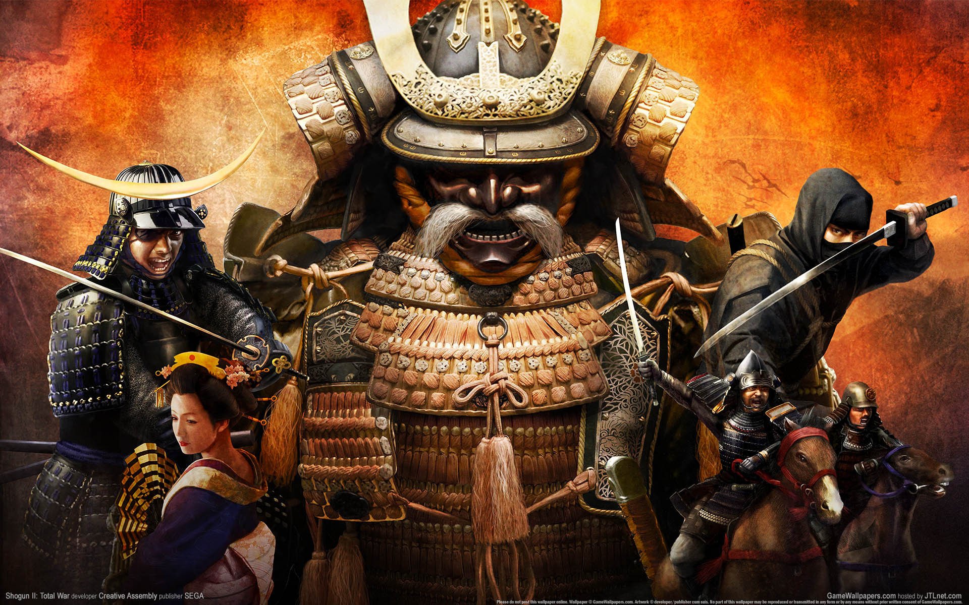 hogun total war wide wall giappone mascherato carta da parati spada katana sfondo giallo cavaliere samurai guerrieri corna ragazza ninja disegni anime samurai-a guerriero-a