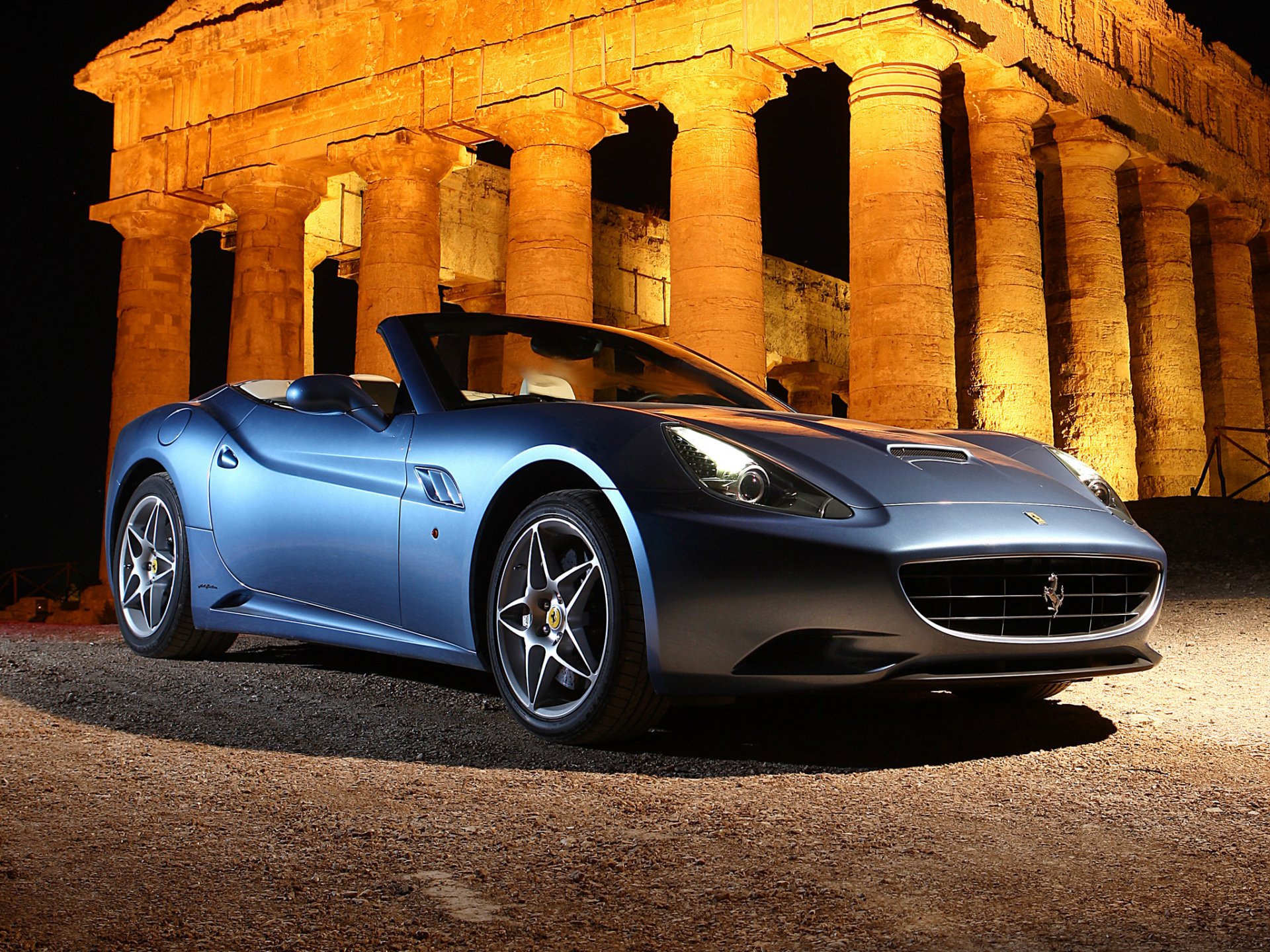 ferrari california angolo macchina luce colonne