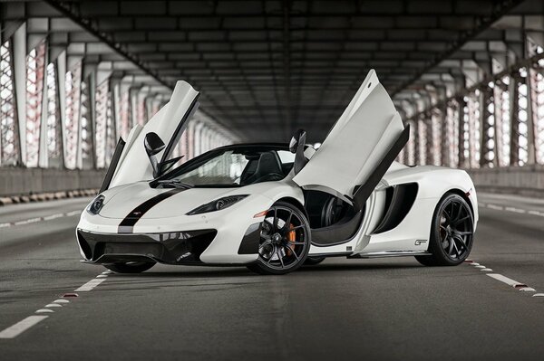 McLaren MP4-12C supercar in white