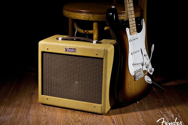 Musical instruments: fender and electric guitar