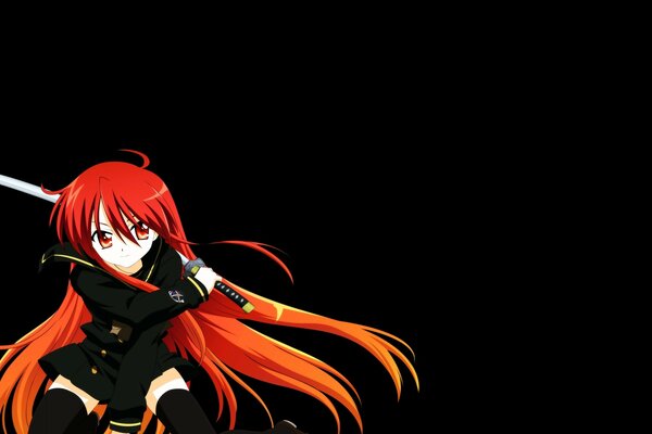 Anime Shana con una mirada ardiente