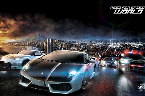 Night sports car racing