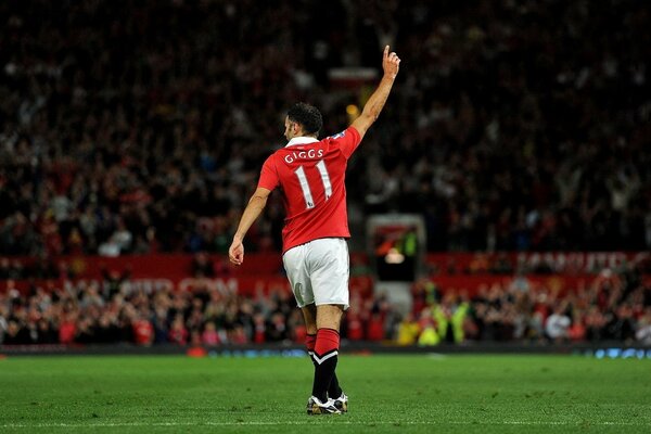 Giggs. Football. Geste. Manchester United