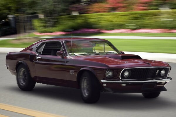 Red Ford Mustang of 1969