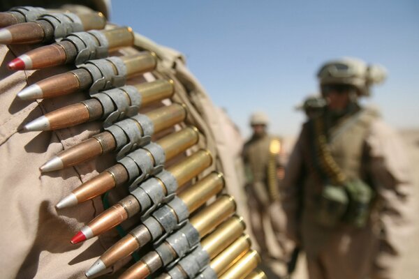 Cartridges attached to the soldier s back