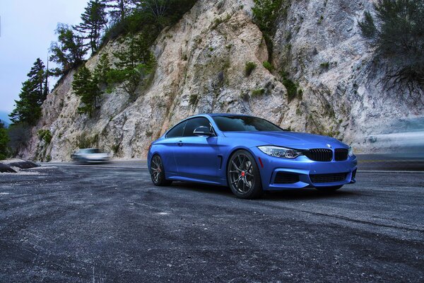 Bmw car for long trips in blue