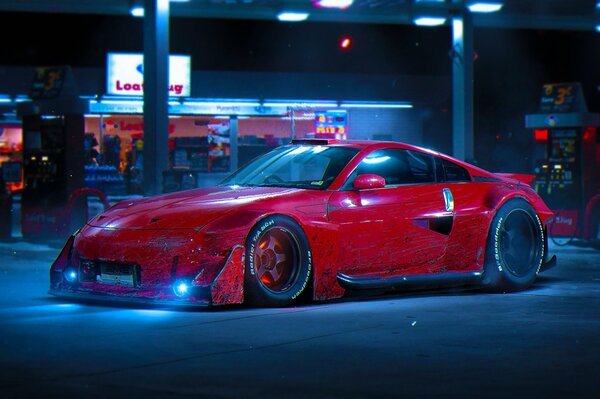 Nissan 350Z rosso in futuro