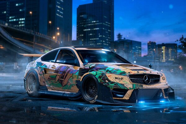 Mercedes-benz con diseño fresco y Tuning de khyzyl Salem