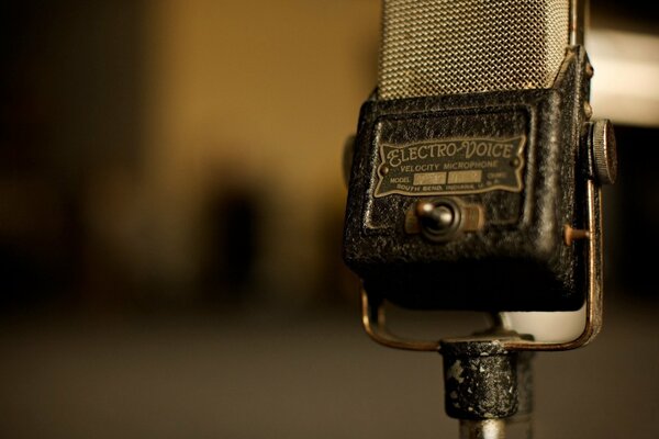 A rare microphone with a switch and a grid